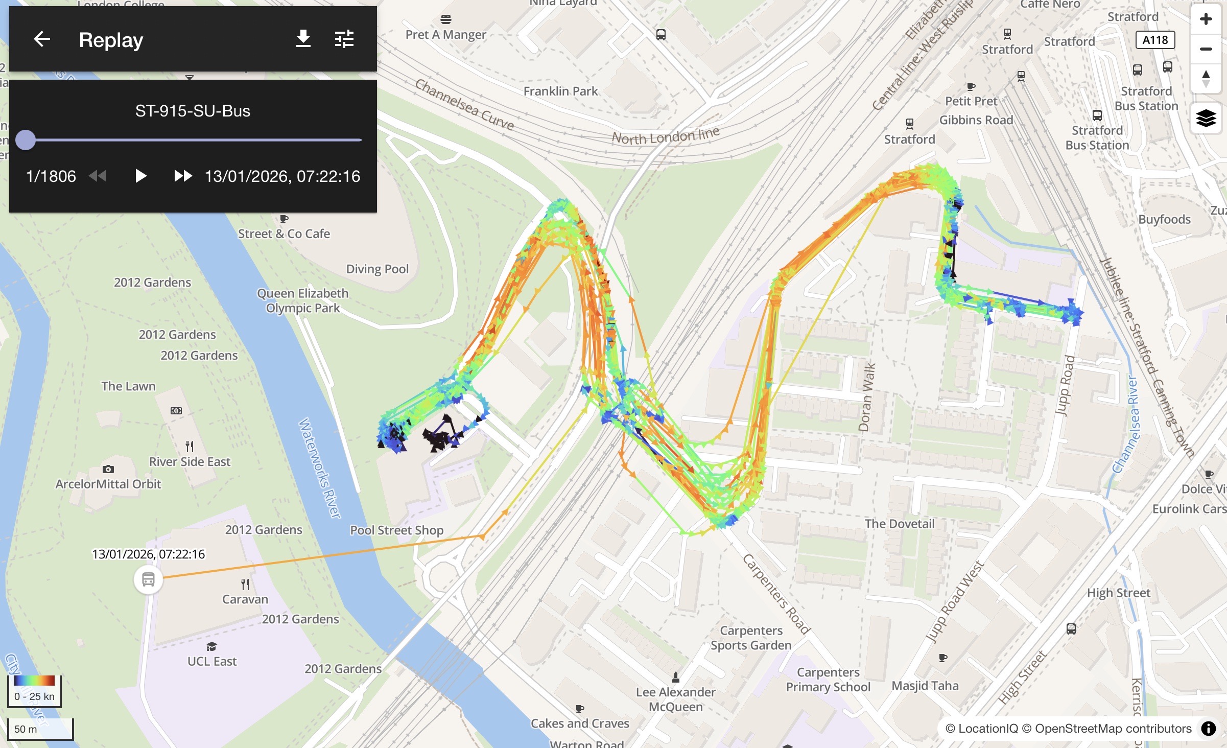 UCL East Bus Tracker